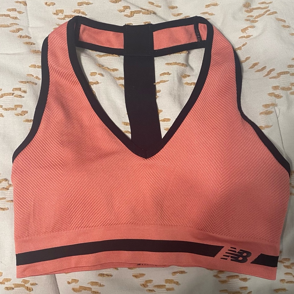 New balance salmon pink sports bra medium